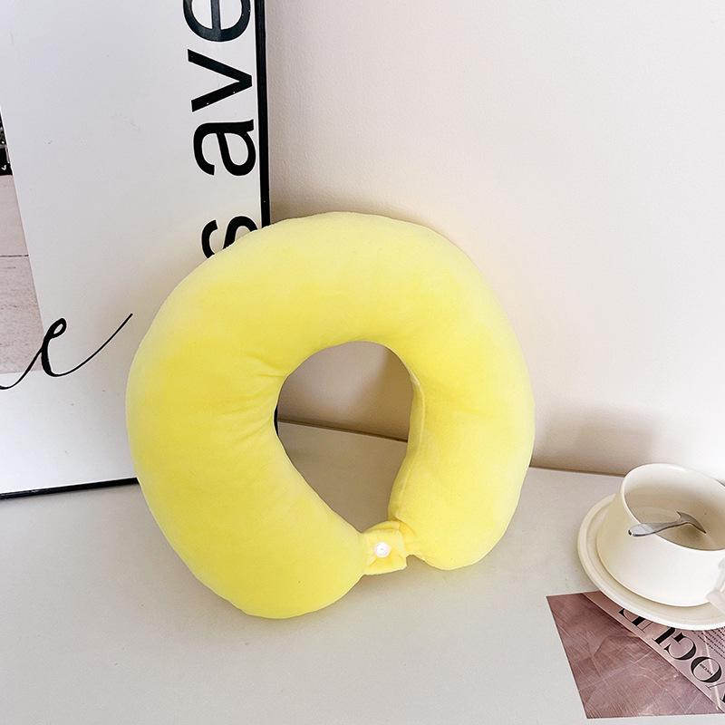 Poduszka podróżna w kształcie litery U w jednolitym kolorze, pod kark i głowę