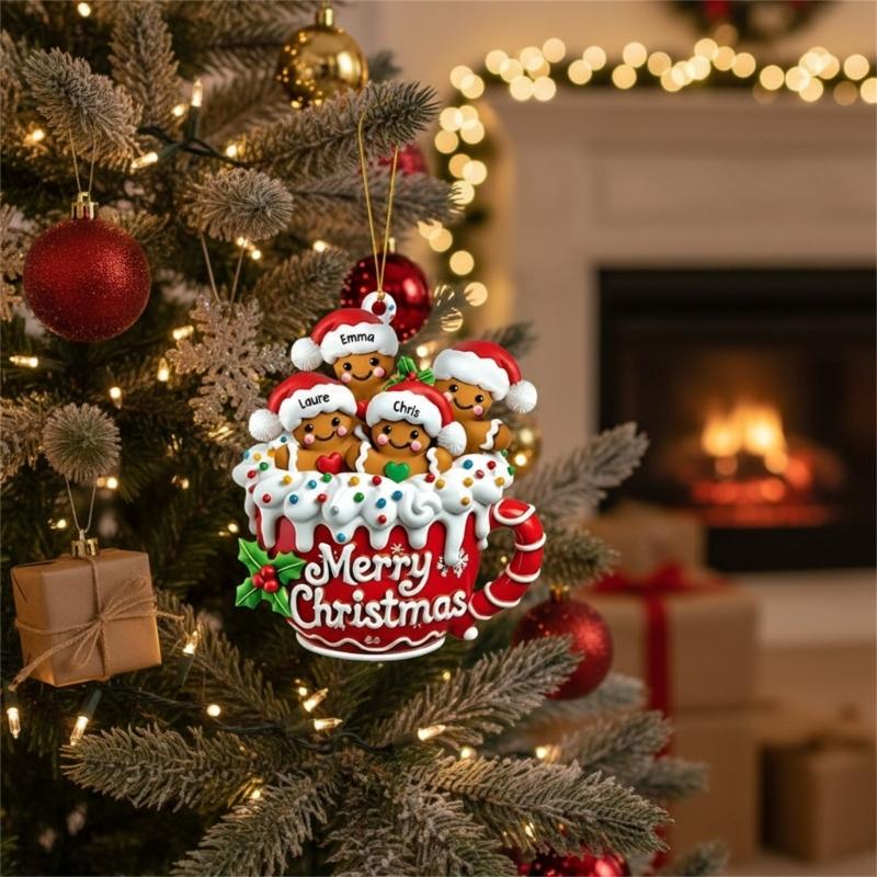 Shatterproof Christmas Cookie Decorations Decorative Acrylic Hanging Pendant For Indoor Outdoor Christmas Tree