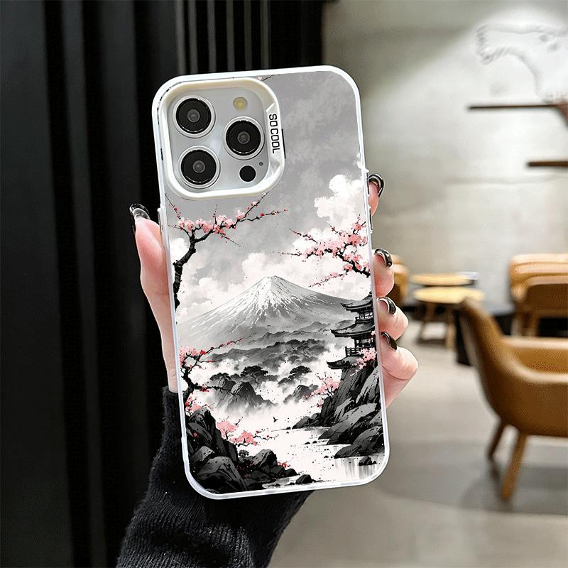 Japanese Minimalist Pine Tree Shockproof Phone Case for iPhone 17 Air 16 16E 15 Pro Max 14 Plus 13 Mini 12 Back Cover Anti Fall