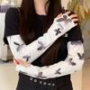 1 Par Mangas de Hielo Frescas con Estampado de Mariposas para Protección Solar para Niñas Mujeres Ciclismo al Aire Libre Conducción Mangas Anti-UV