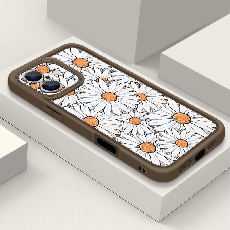 For iPhone 16 Pro Max Phone Case For iPhone 16e 15 14 13 12 Pro Max Plus 11 XR XS Flower Print Phone Case TPU Soft Shockproof Case Cover