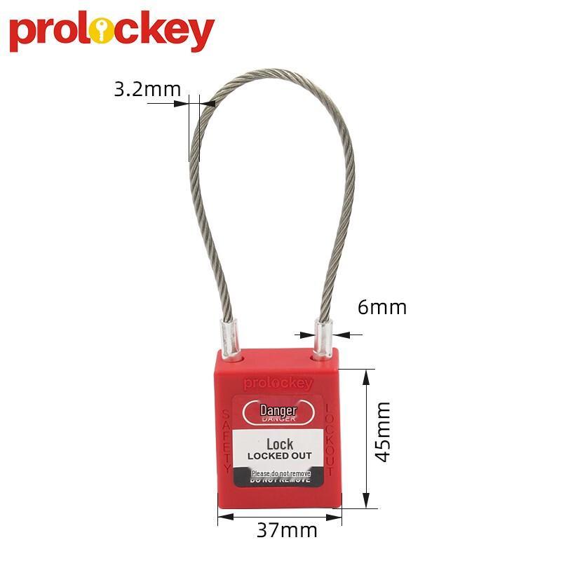 Prolockey 3.2mm Steel Cable LOTO Padlock