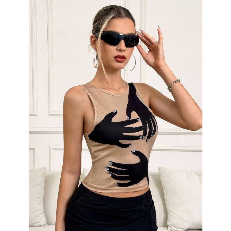YYFS Women's Fashion Casual Spring Summer Sleeveless O-Neck Blouses & Shirts
