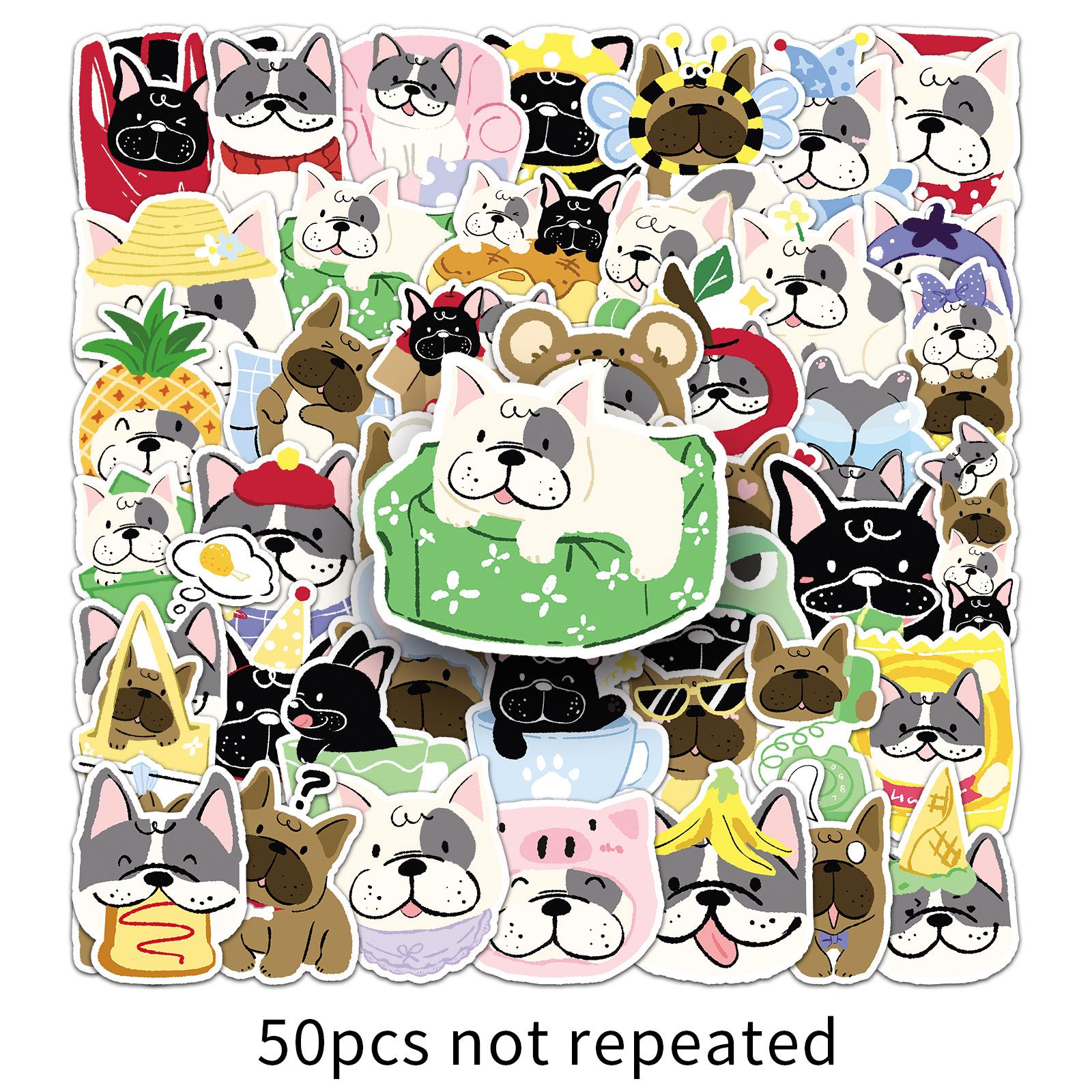 

50 Pieces of Fox Doodle Stickers Cartoon Cute Hand-painted Gucka Decorative Mobile Phone Case Handbook Creative Stickers