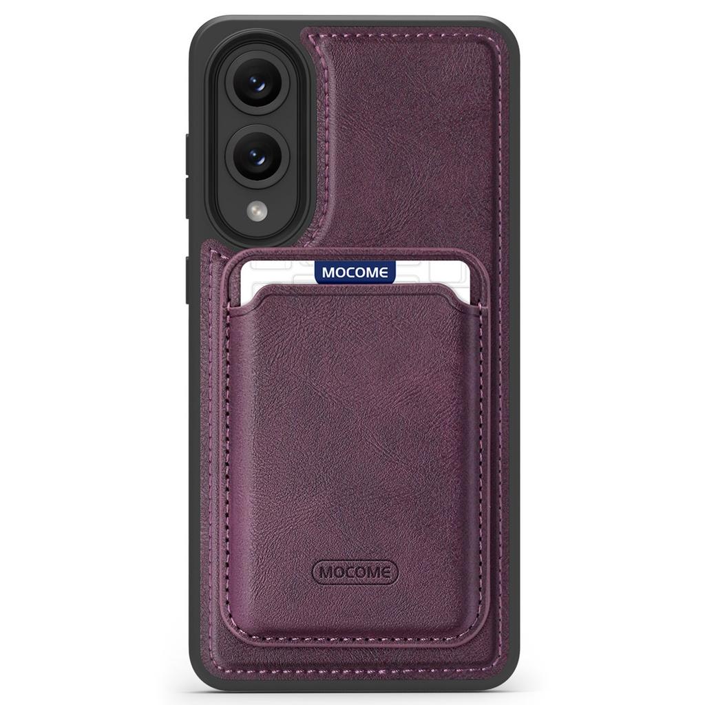 For Samsung Galaxy S25 Edge Magnetic Case with Detachable Card Holder TPU+PU Leather Phone Back Cover