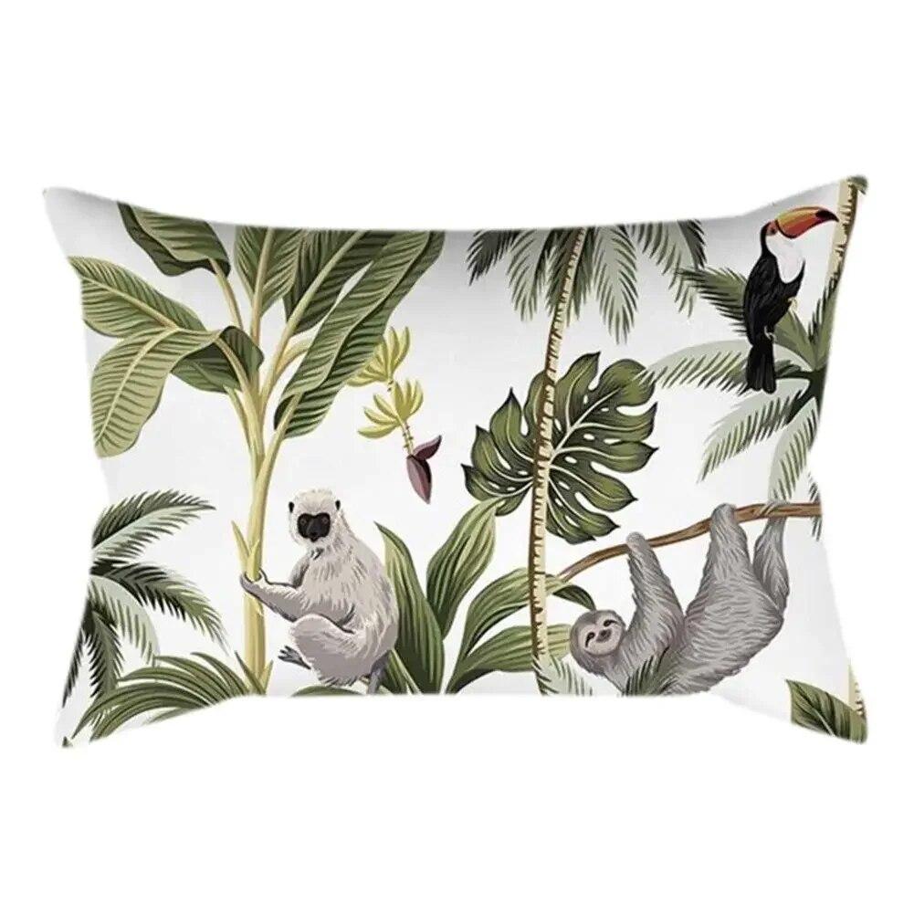 Rectangle Cushion Cover Plant Art Polyester Home Decor Elegant Pillow  For Living Room Sofa 30x50cm