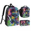 Anime Helluva Boss Fizzarolli Backpack Boys Girls BookBag School Bag Shoulder Bags 3ps Insulated Lunch Bag Pencil Case