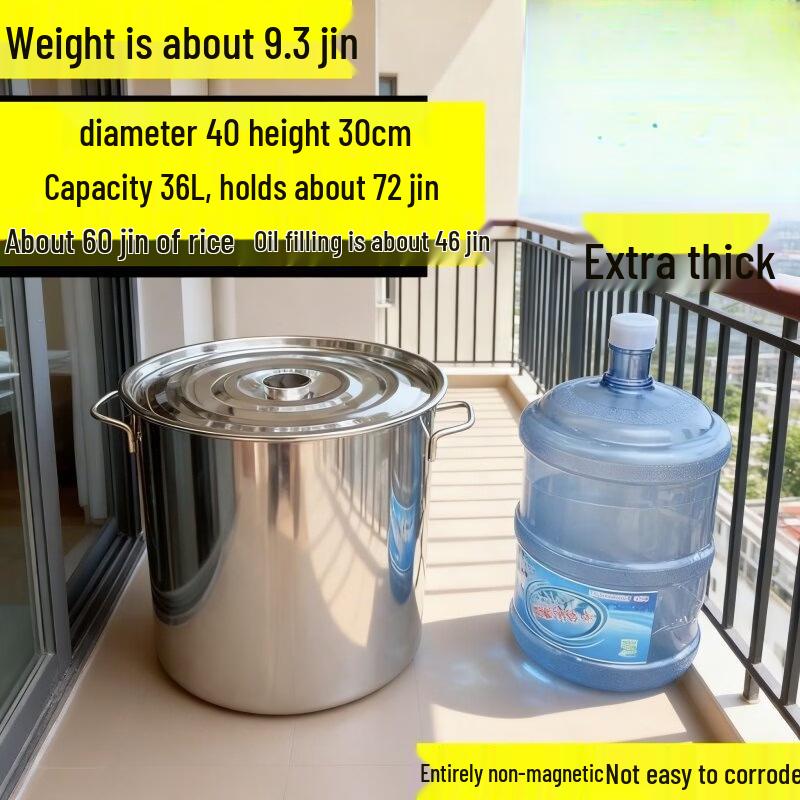 

36L Heavy-Duty Round Food Storage Bucket with Lid