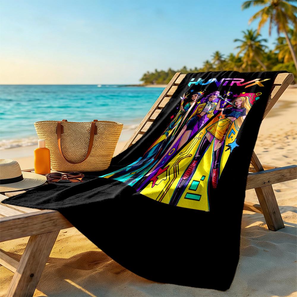 Like Demon Hunter Girls Beach Towel Super Soft Microfiber Quickdry Fabric Comfortable Lightweight