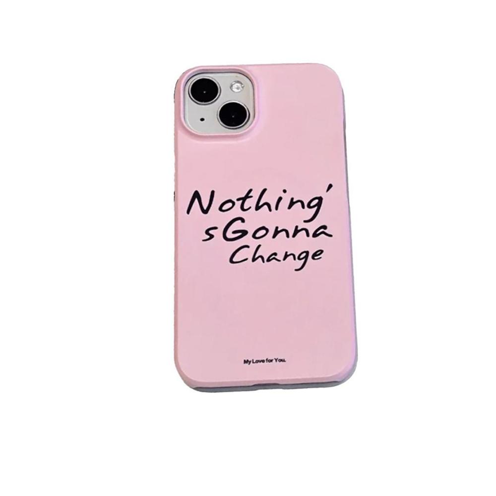 

Luxury Clmj Ins Wind Pink Nothing Changes Phone Case for iPhone 17 16 15 14 13 12 11 Pro Max XS XR Plus Air Glossy Film Hard PC iPhone 17 Pro