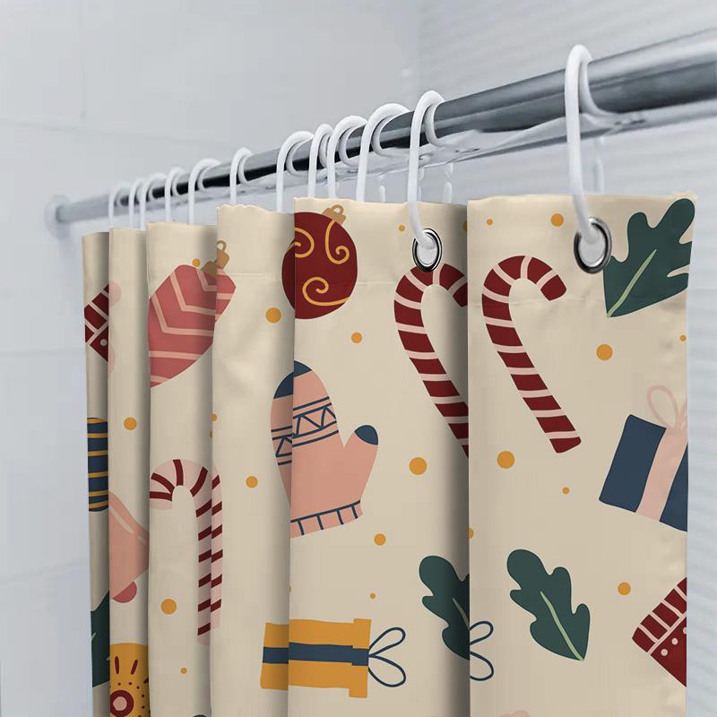 Delightful Holiday Shower Curtainfestive Christmas Decorations For Your Bathroom Perfect Gift Idea For Her!