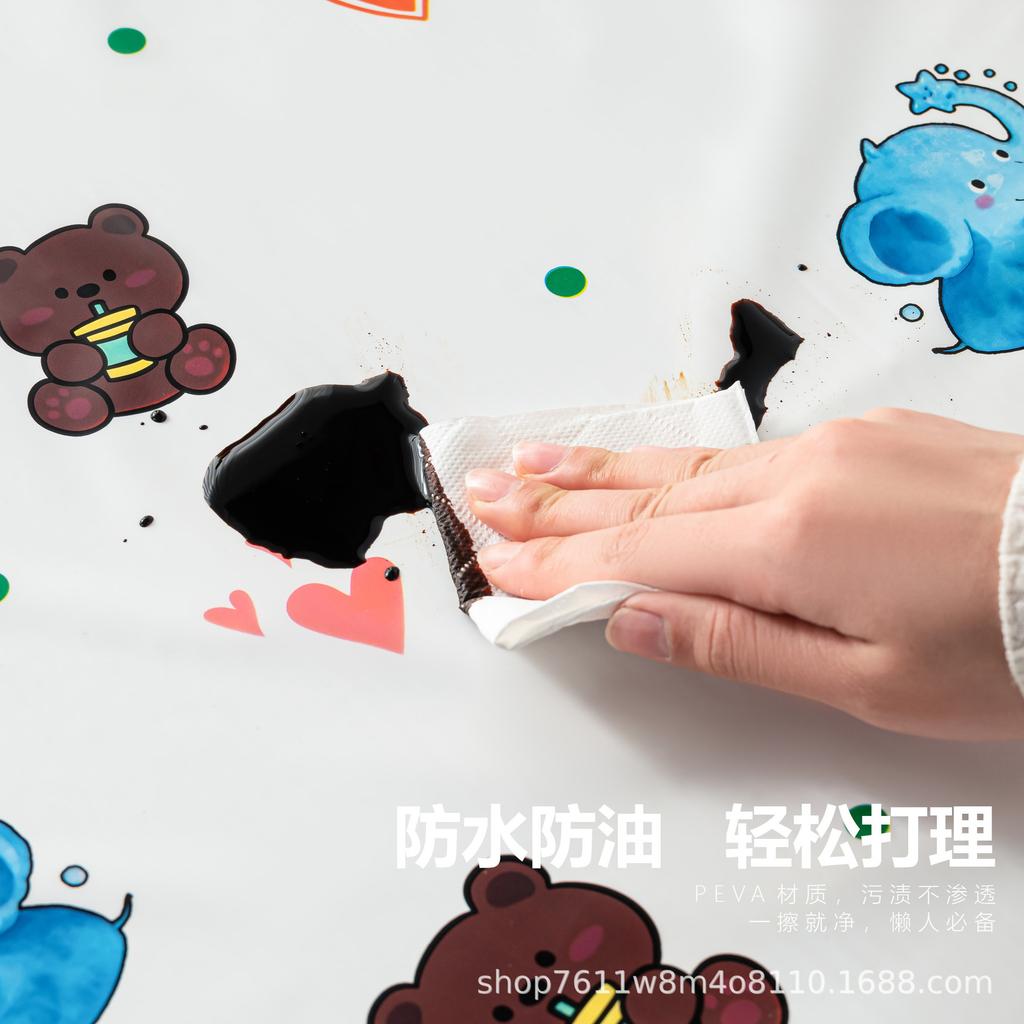 Waterproof And Oil-Proof Leave-In Tablecloth Peva Cream Rectangular Picnic Mat Student Dormitory Dining Table Mat