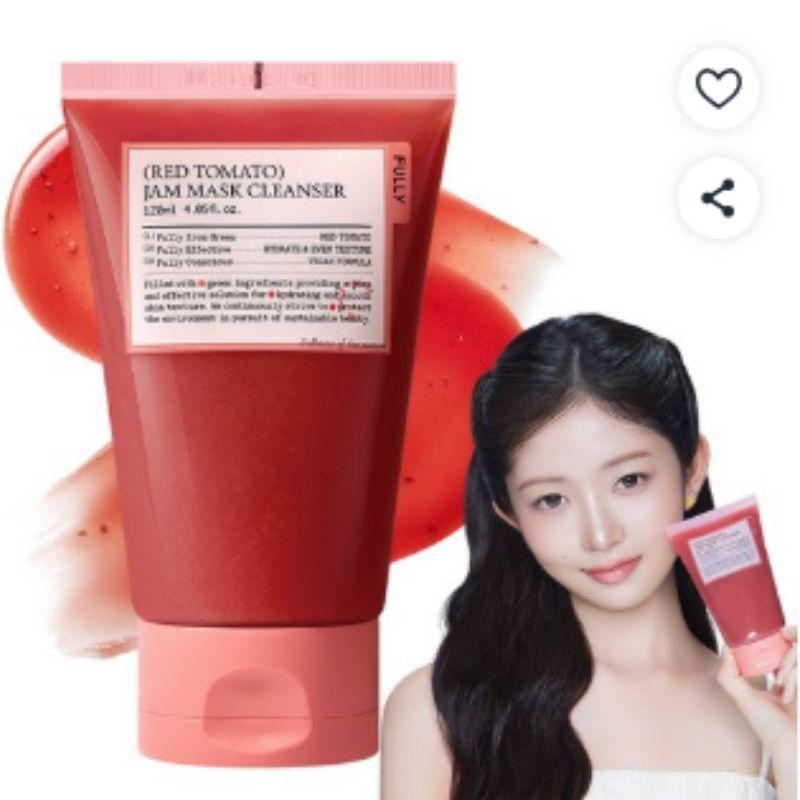 Fully Red Tomato Brightening Jam Pack Cleanser K-Beauty Glow Exfoliating Wash Off Cleanser