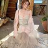 Women's V-Neck Knit Cardigan & A-Line Skirt Set
