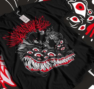 Maglietta Definitiva da Vampiro Amanti degli Anime Hellsing Alucard Faccia Hell Sing Regalo 062