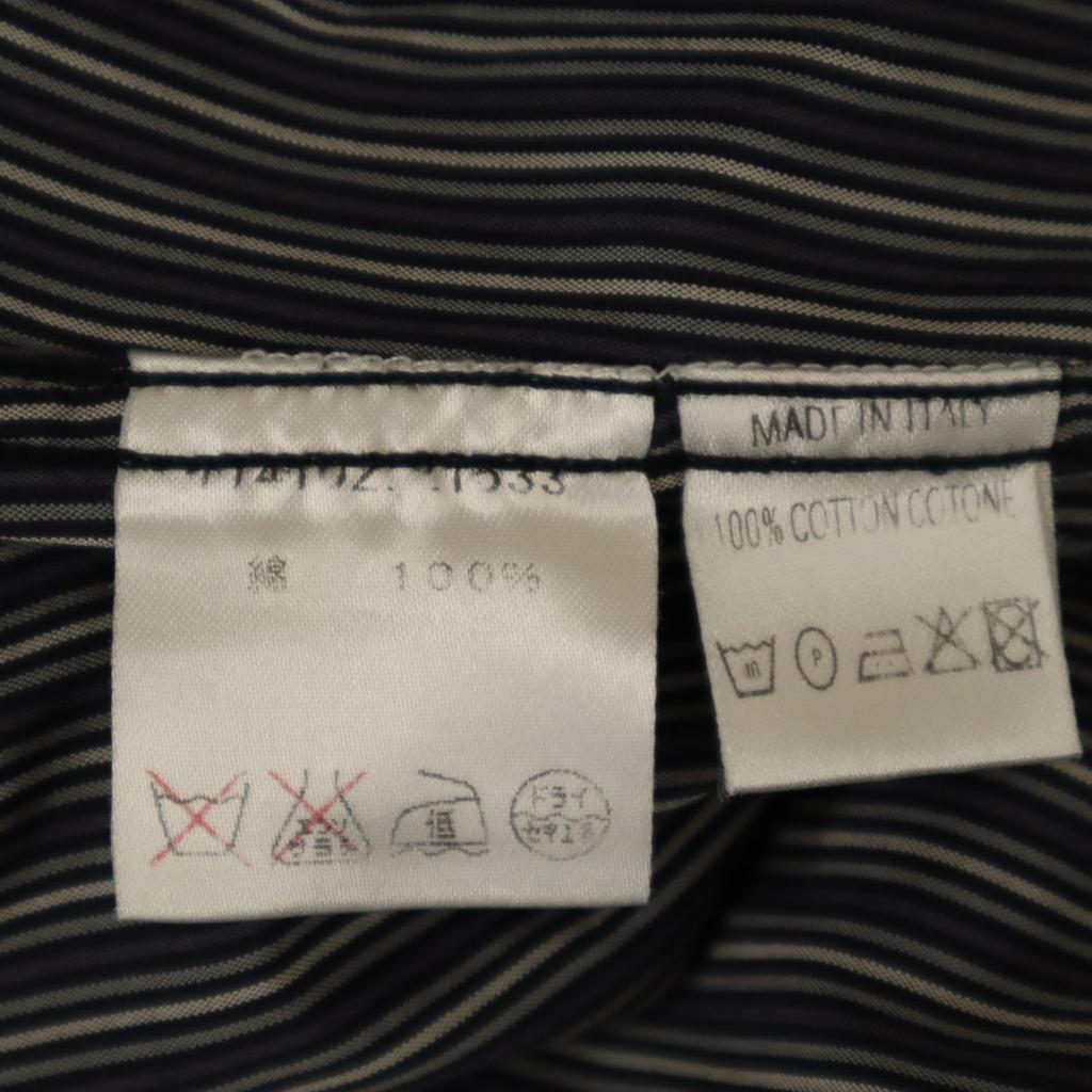 Gucci Made In Italy Striped Pattern Long Sleeve Cotton Shirt 43 Men's Used