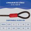 EVEREST FITNESS Universal Loop Cable Length 76cm-200cm-500cm – Plastic Coated Steel Cable – Steel Cable For34