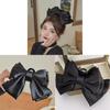 Black Bowknot Princess Hair Clip With Large Shark Clamp For Women And Daily Use