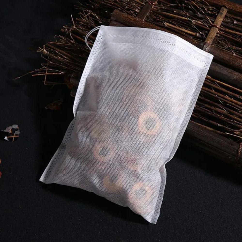 100Pcs Drawstring Tea Filter Bags with String Non-woven Fabric Tea Infuser Tea Accessories