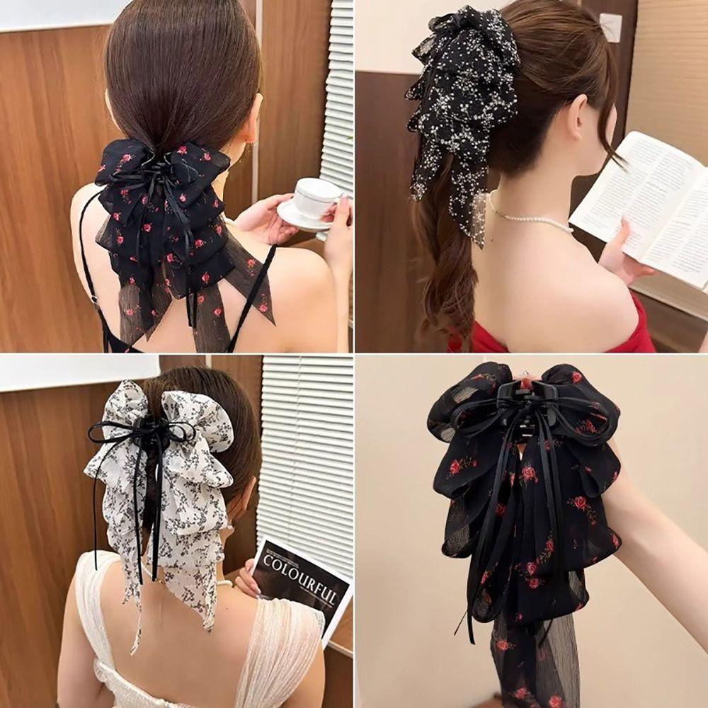 1Pcs Volumizing Tail Clips Elegant Hair Claw Durable Chiffon Hair Clip for Women Girls