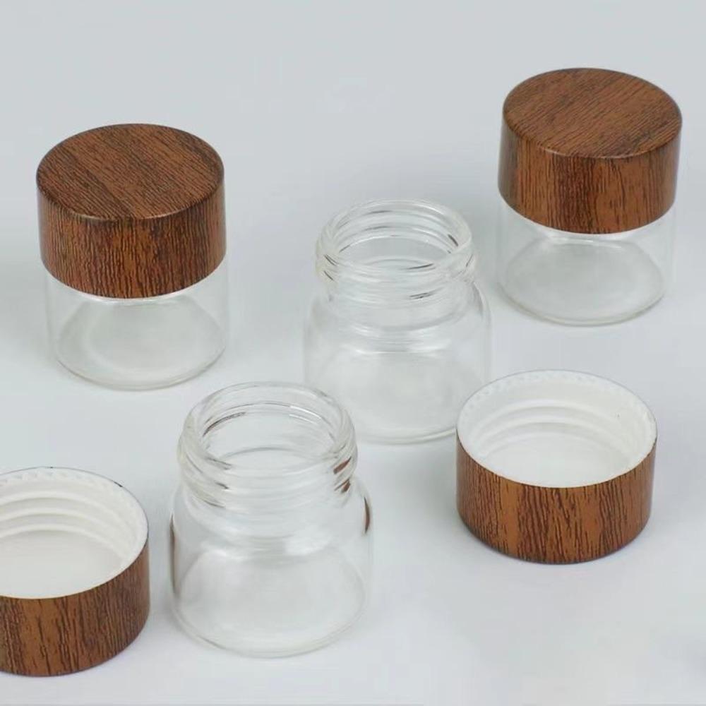 4pcs New 10/20/30ml Glass Bottle Wooden Lids Airtight Canisters Sealed Container Coffee Bean Glass Tube Kitchen