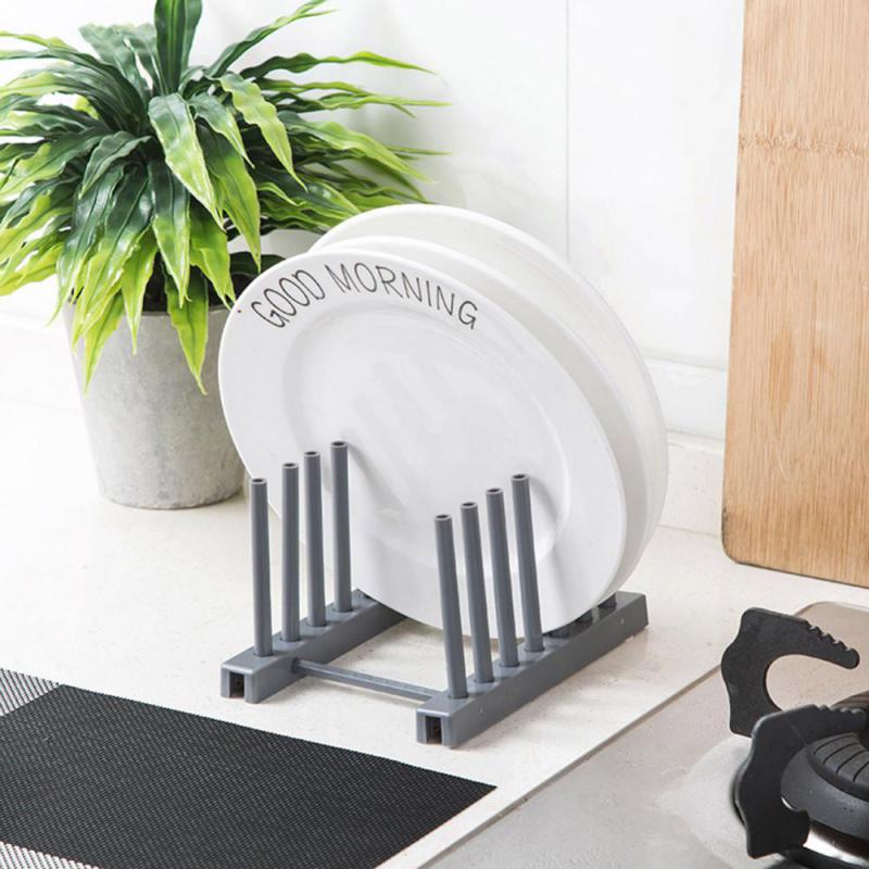 Storage Rack Shelf Kitchen Dish Plate Pot Cover Drying Drain Holder Plastic