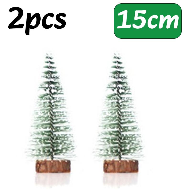 1/2/4PC Mini Christmas Tree Decor with Snow Covered Pine Winter Snow Ornaments Trees Xmas Party Home Party Tabletop Decoration