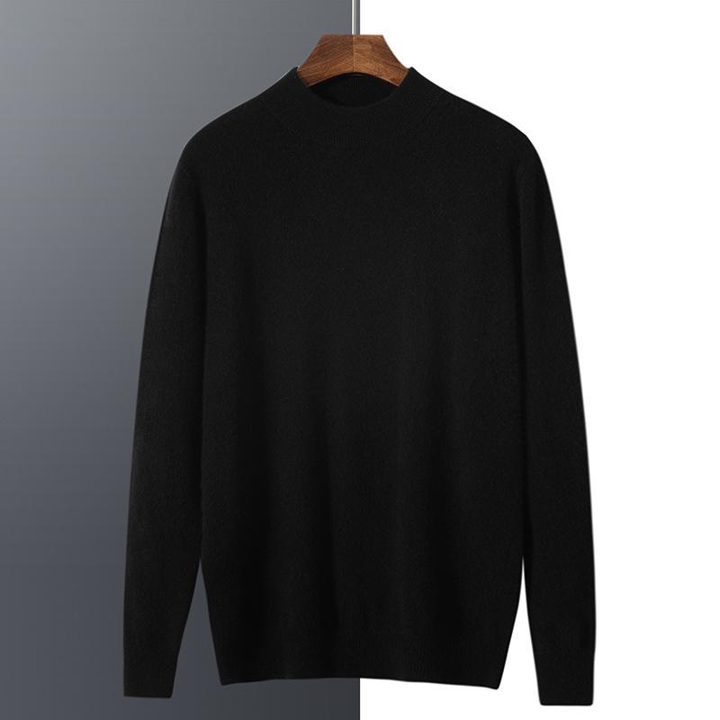 New semi-turtleneck cashmere sweater pullover thickened sweater wool bottomed knitted sweater