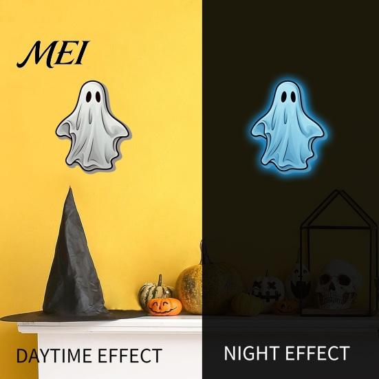 Waterproof PVC Wall Decor Luminous Ghost Stickers for Halloween Decoration, Glow in The Dark Decals Home Decoration Gifts Windows And Glass