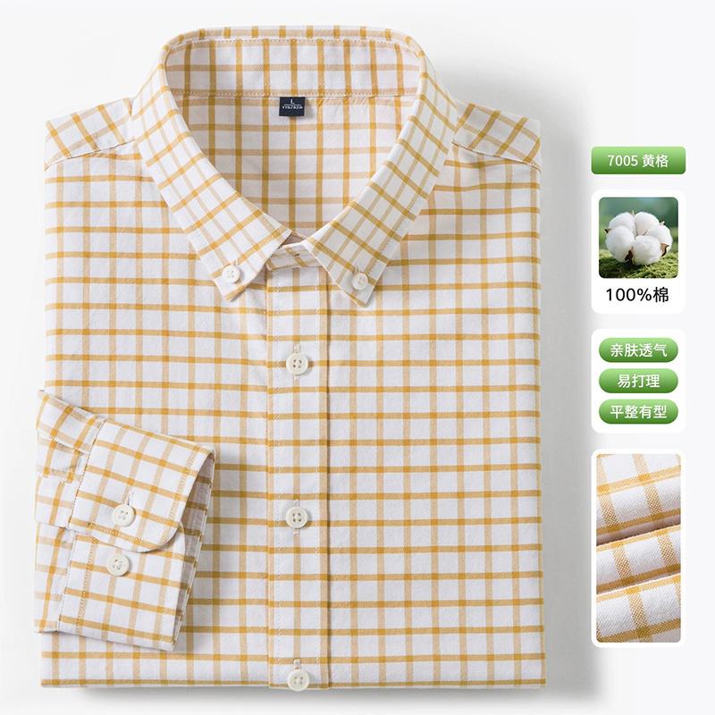 New 100% Pure Cotton Striped Shirt For Men's Long Sleeve Casual Regular Fit Soft Comfortable Business Social Shirts Men Clothing