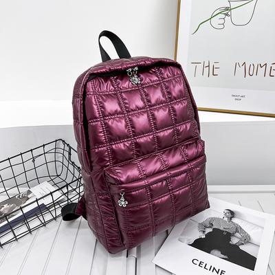 Winter Ultra Light Space Down Damen Rucksack gesteppt kariert weibliche Schulrucksäcke Taschen für Frauen Teenager Mädchen