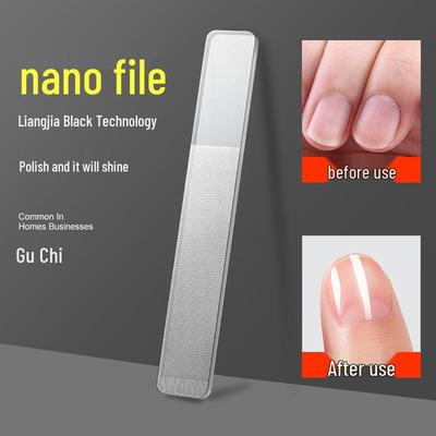 Lime à Ongles Nano Verre Brillant pour Manucure, Marquée au Laser pour le Branding