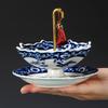 Umbrella Shape Strainer Blue and White Porcelain Tea Infuser For Tea Ceremonies And Everyday Brewing