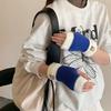1Pair Fingerless Gloves Solid Color Plush Warm Knitted Soft Half-Finger Flexible Cold-proof
