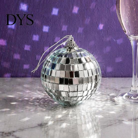 DIY Craft Supplies for Jewelry Making 6 Pcs Mini Silver Disco Balls, Hanging Mirror Ball Ornaments, Reflective Ornaments Christmas Tree Decoration