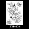 Flower Sketch Tattoo Sticker, Black And White Half Arm Tattoo Sticker, Waterproof And Sweat Proof Tattoo