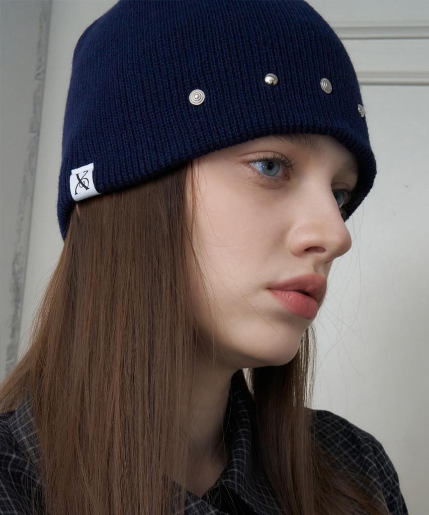 Jenadu Eddie Studded Beanie_Navy