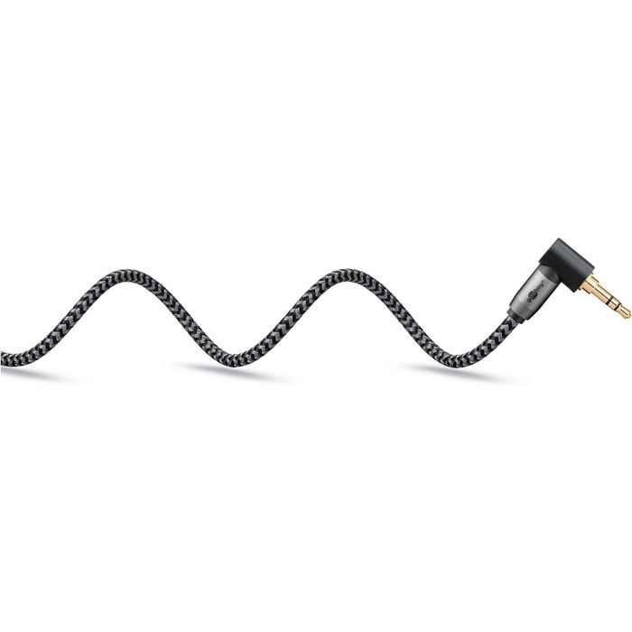 Goobay câble audio jack 3.5 coudé 90° gold nylon tressé 2m