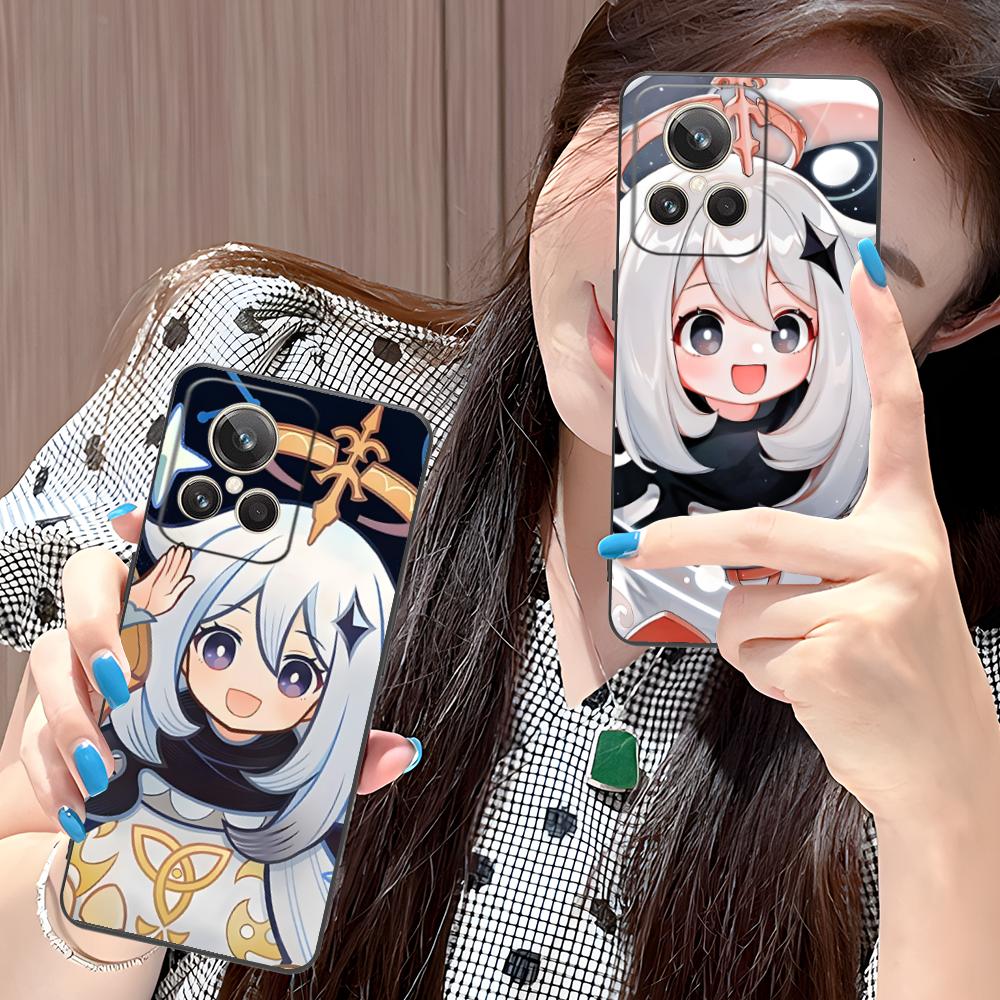 Game GI Paimon Matte TPU Mobile Phone Case for Realme GT 8 Neo Pro C75 73 71 C67 65 C55 53 C35 31 C20 15 Colorful Cover