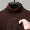 Men's High Neck Velvet Sweater - Thick, Knitted, Basic Casual Style