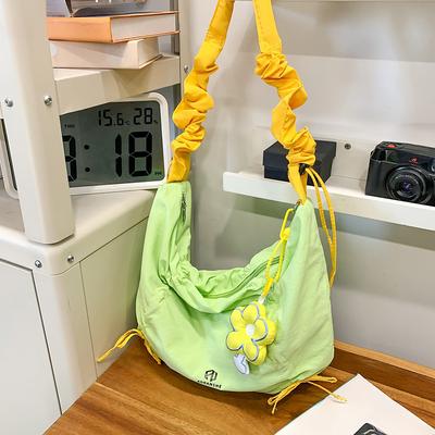 2025 New Fashion Summer Large Capacity Casual Nylon Women Shoulder Bag Korean Style Hobos Bag Youth Green Crossbody Shoulder Bags