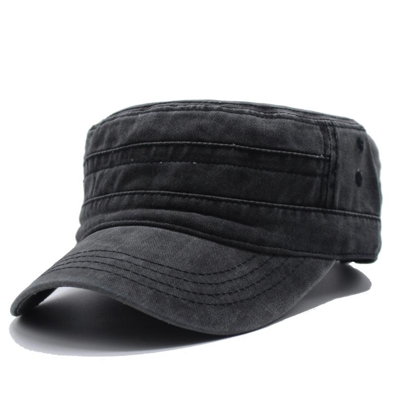 Vintage Men Flat Top Hat Adjustable Army Military Hats Cadet Style Men Women Army Cap Outdoor Fisher Sun Protective Hat