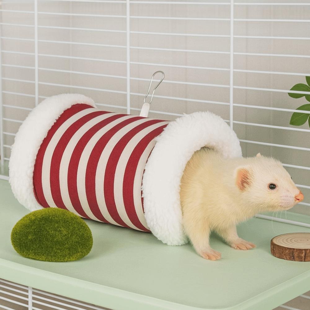 Warm Hamster Plush Tunnel Super Soft Pet Play Tunnel Pet Sleeping Bed Pet Cage Nest  for Pet Cage