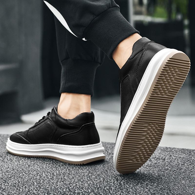 Spring Summer New Men's Lace Up Genuine Leather Casual Shoes All-match Non-slip Wear-resistant Breathable Outdoor Work Shoes