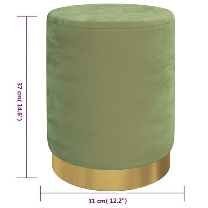 VidaXL Round Storage Stool Mustard Green Velvet 31 X 37 Cm 340292