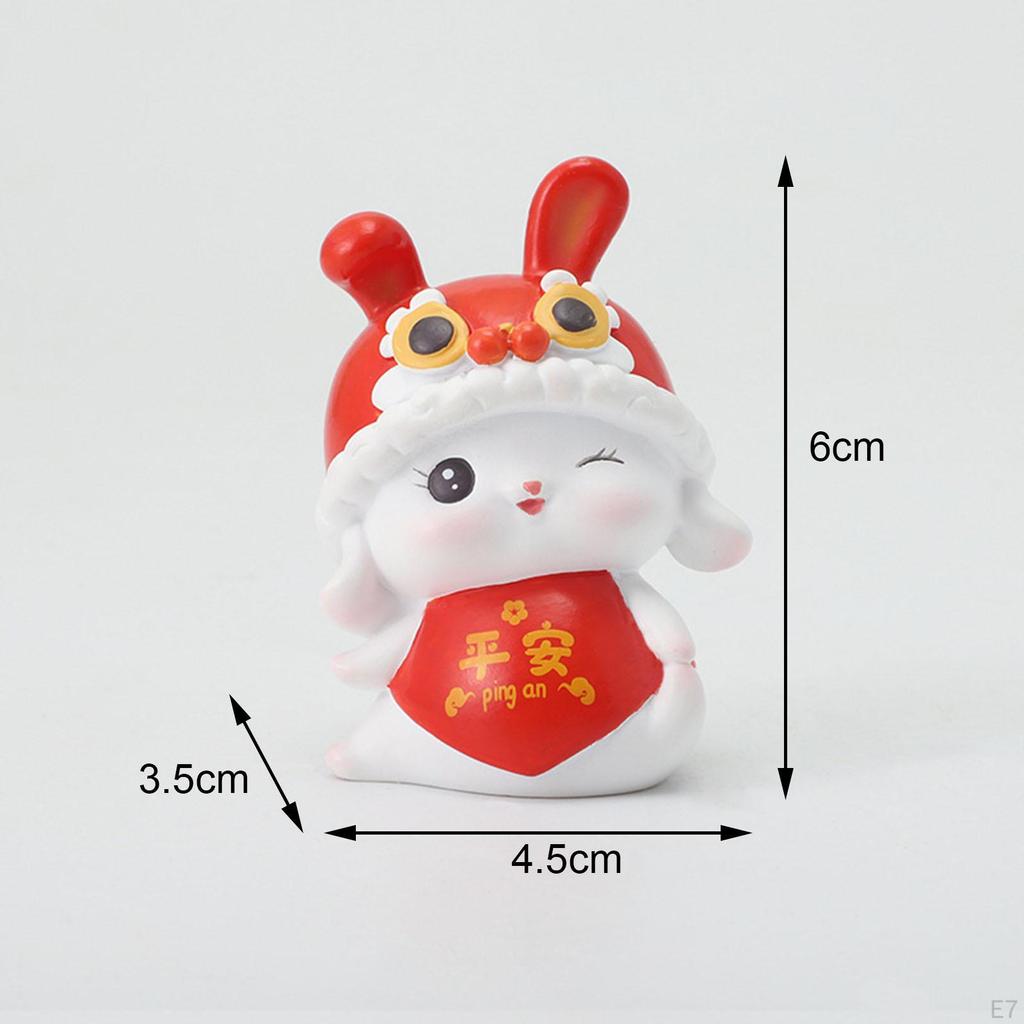 Bunny Sculpture Decoration Desk Tabletop Resin Crafts Homes Spring Festive Chinese Animal Statues