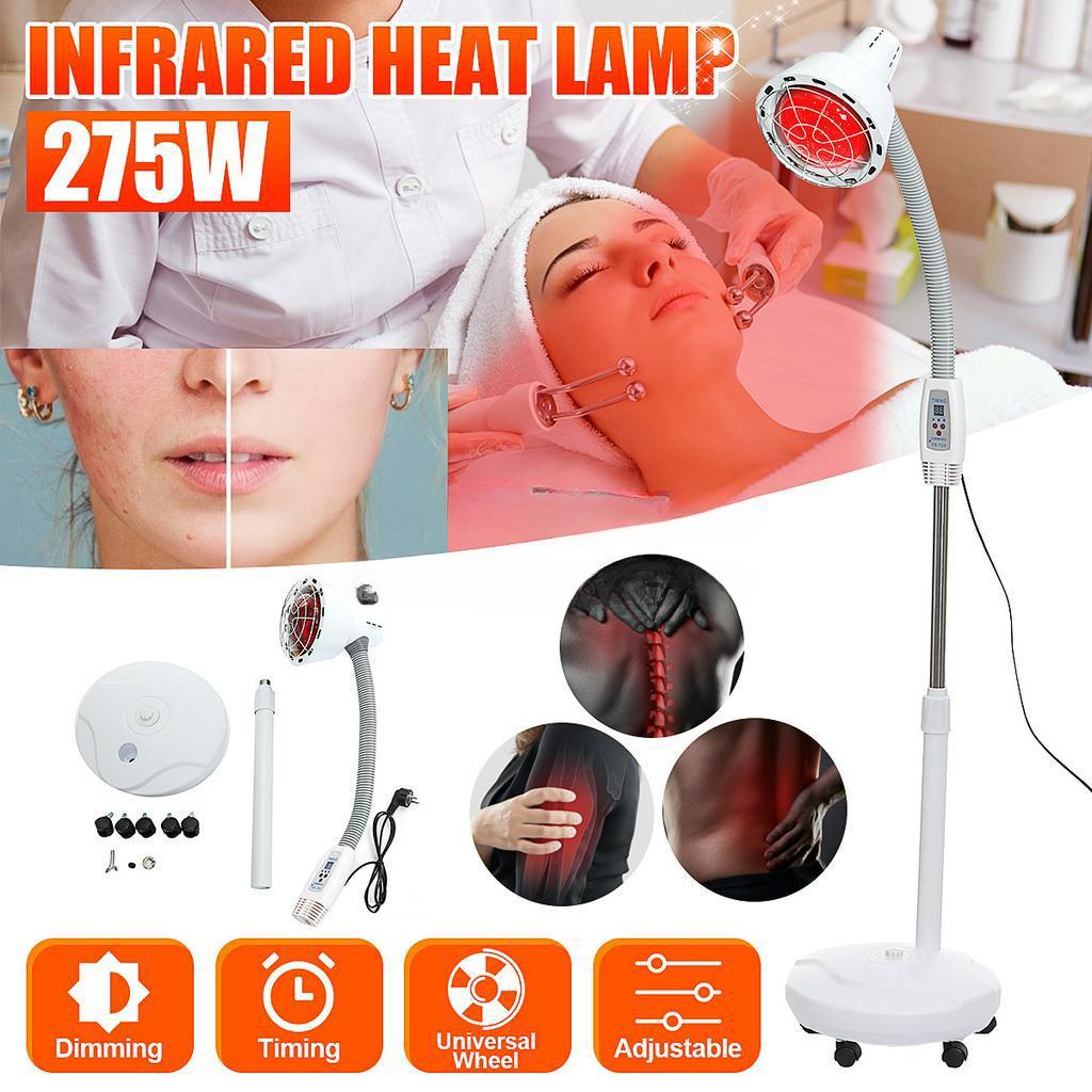 Floor Stand IR Infrared Heating Therapy Lamp Beauty Salon Physiotherapy Light 9 Gears Temperature Folding Design (100-240V)  275W