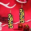 2025 Number Number 2025 Dangle Earrings Wine Cup Letter Number Figure Earring  New Year Gift