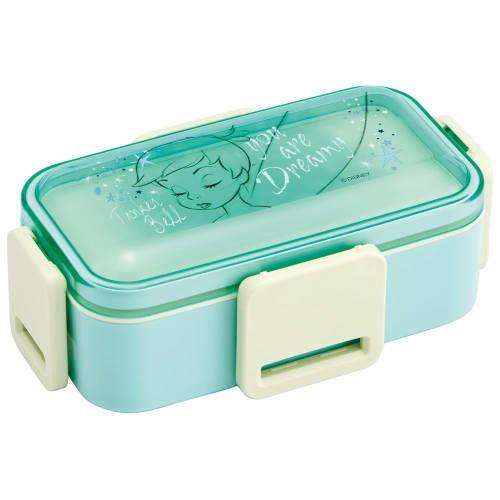 Skater Bento Box, 2-Tier, 600ml, for Women, Made In Japan, with a Soft Dome-Shaped Lid, Dishwasher and Microwave Safe, Disney Peter Pan and Tinker Bel