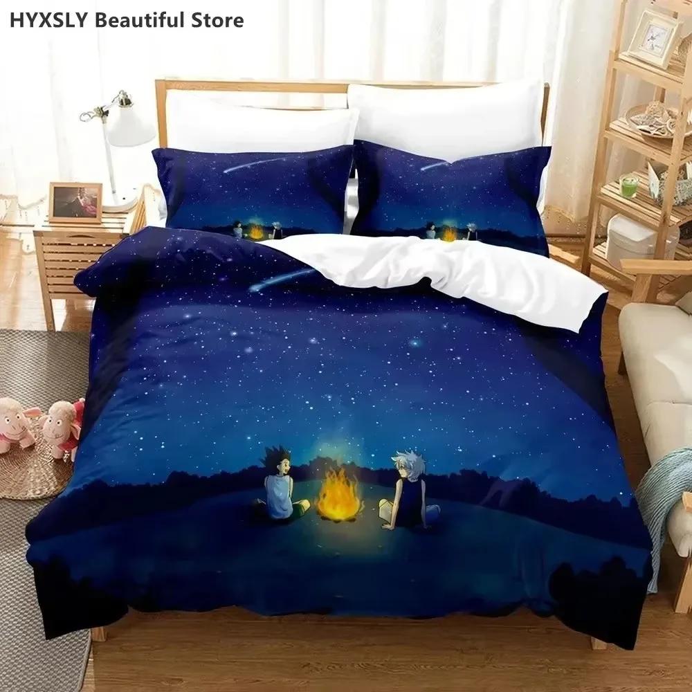 Hunter X Hunter 3D Bedding Set Japanese Anime Twin Queen King Quilt Cover Pillowcases Polyester For Boys Cover Sets